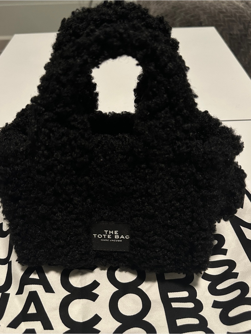 Marc Jacobs Black Faux Shearling Mini Tote